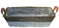 Pflanzkorb geflochten eckig 45 cm lang