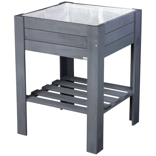 Quadratisches Hochbeet GreenBOX light anthrazit für Balkon und Terrasse